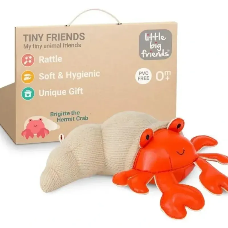 Shop All|Little Big Friends - Tiny Friends Rattle Toy, Brigitte The Hermit Crab - cutbabycare.com | baby boutique & care hub