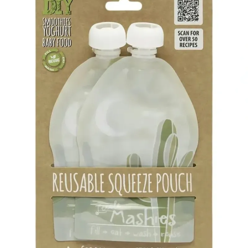 Shop All|Little Mashies Reusable Squeeze Pouch Cactus 2x130ml - cutbabycare.com | baby boutique & care hub