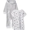 Shop All|Little Me - 2 Pack Coverall and Romper, Star - cutbabycare.com | baby boutique & care hub