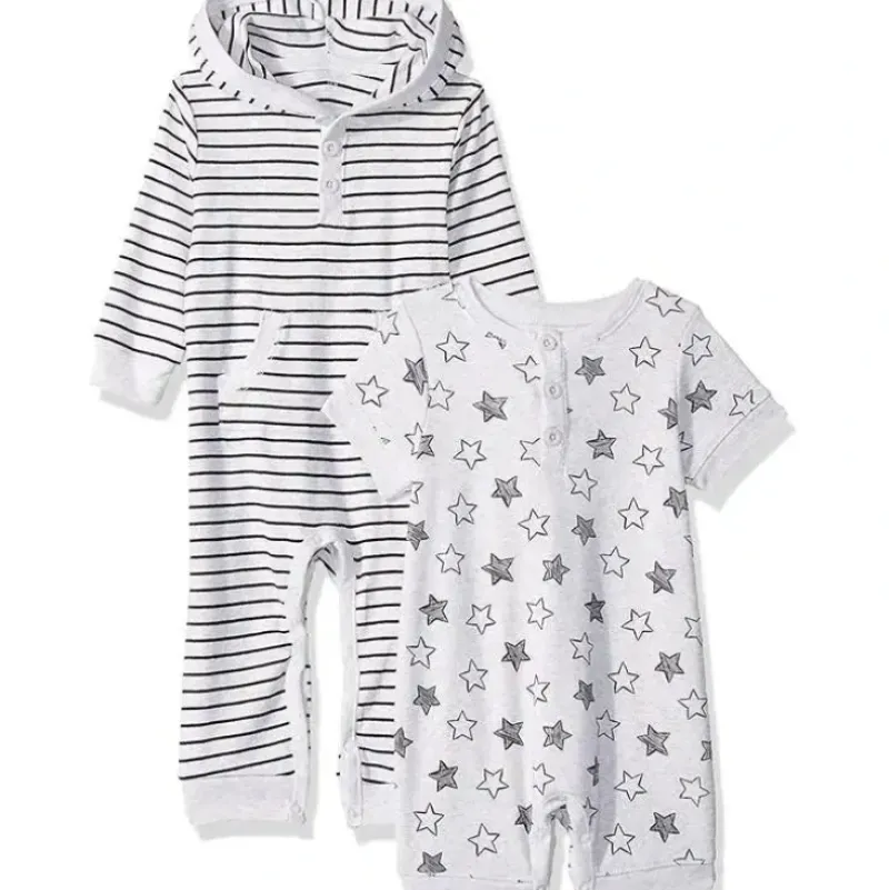 Shop All|Little Me - 2 Pack Coverall and Romper, Star - cutbabycare.com | baby boutique & care hub