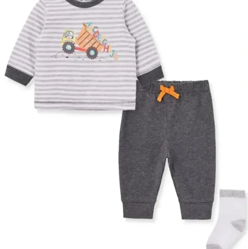 Shop All|Little Me - Baby Boy Abc Truck Jogger Set, Grey - cutbabycare.com | baby boutique & care hub