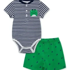 Shop All|Little Me - Baby Boy Frog Soft Cotton Knit Short Set - cutbabycare.com | baby boutique & care hub