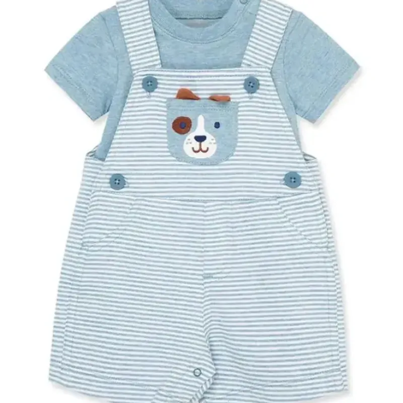 Shop All|Little Me - Baby Boy Puppy Soft Cotton Knit Overall Set - cutbabycare.com | baby boutique & care hub