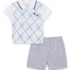 Shop All|Little Me - Baby Boy Putting Puppies Polo Short Set - cutbabycare.com | baby boutique & care hub
