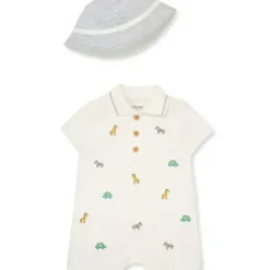 Shop All|Little Me - Baby Boy Safari Knit Romper & Bucket Hat - cutbabycare.com | baby boutique & care hub