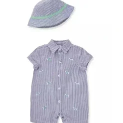 Shop All|Little Me - Baby Boys Puppies Romper and Hat Set - cutbabycare.com | baby boutique & care hub