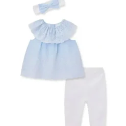 Shop All|Little Me - Baby Girl Chambray Eyelet Set, White - cutbabycare.com | baby boutique & care hub