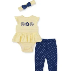 Shop All|Little Me - Baby Girl Daisy Pals Bodysuit & Pant, Blue - cutbabycare.com | baby boutique & care hub