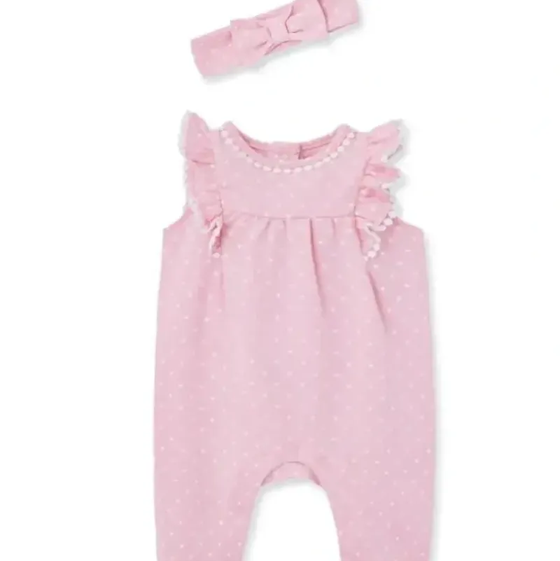 Shop All|Little Me - Baby Girl Dots Jumpsuit & Headband, Pink - cutbabycare.com | baby boutique & care hub