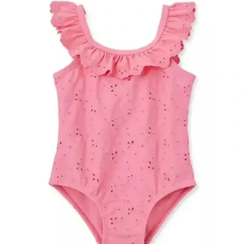 Shop All|Little Me - Baby Girl Eyelet Swimsuit Pink - cutbabycare.com | baby boutique & care hub