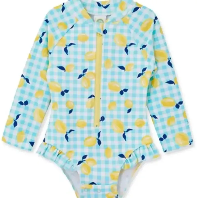 Shop All|Little Me - Baby Girl Lemon Rashguard Blue - cutbabycare.com | baby boutique & care hub