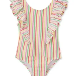 Shop All|Little Me - Baby Girl Multi Stripe Swimsuit - cutbabycare.com | baby boutique & care hub