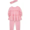 Shop All|Little Me - Baby Girl Pink Peony Rib Knit Tunic Set - cutbabycare.com | baby boutique & care hub