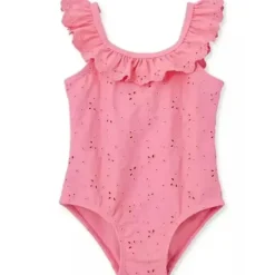 Shop All|Little Me - Baby Girl Pink Eyelet Swimsuit - cutbabycare.com | baby boutique & care hub
