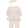 Shop All|Little Me - Baby Girl Pink Heart Shine Rib Knit Tunic Set - cutbabycare.com | baby boutique & care hub
