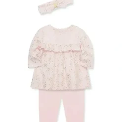 Shop All|Little Me - Baby Girl Pink Heart Shine Rib Knit Tunic Set - cutbabycare.com | baby boutique & care hub