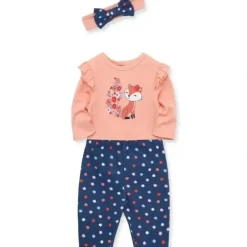 Shop All|Little Me - Baby Girl Pretty Fox Infant Rib Bodysuit & Pant Set - cutbabycare.com | baby boutique & care hub