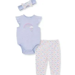 Shop All|Little Me - Baby Girl Rainbow Bodysuit & Legging Set, Blue - cutbabycare.com | baby boutique & care hub