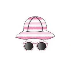 Shop All|Little Me - 2Pc Girl Hat & Sunglass Set In Pink/White, 0/12M - cutbabycare.com | baby boutique & care hub