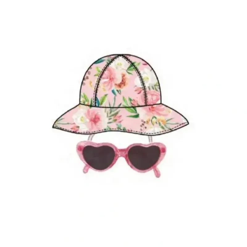 Shop All|Little Me - 2Pc Girl Hat & Heart Sunglass Set Floral, 0/12M - cutbabycare.com | baby boutique & care hub