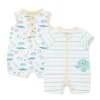 Shop All|Little Me - 2Pk Baby Boy Safari Cotton Rompers - cutbabycare.com | baby boutique & care hub