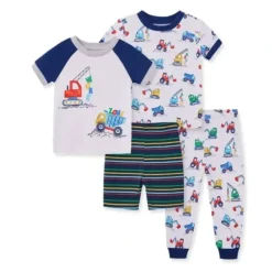 Shop All|Little Me - 4Pk Baby Boys Construction Pajama Set - cutbabycare.com | baby boutique & care hub