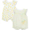 Shop All|Little Me - 2Pk Baby Girl Lemons Cotton Rompers - cutbabycare.com | baby boutique & care hub