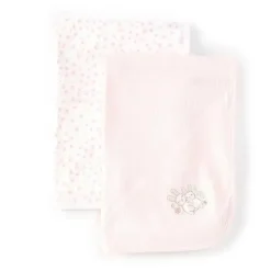 Shop All|Little Me - 2Pk Baby Girls Funny Bunnies Receiving Blankets - cutbabycare.com | baby boutique & care hub
