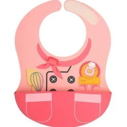 Health Safety|Marcus & Marcus Little Chef Wide Bib Food Catcher Baby/Toddler 6m+ Pokey Pink - cutbabycare.com | baby boutique & care hub