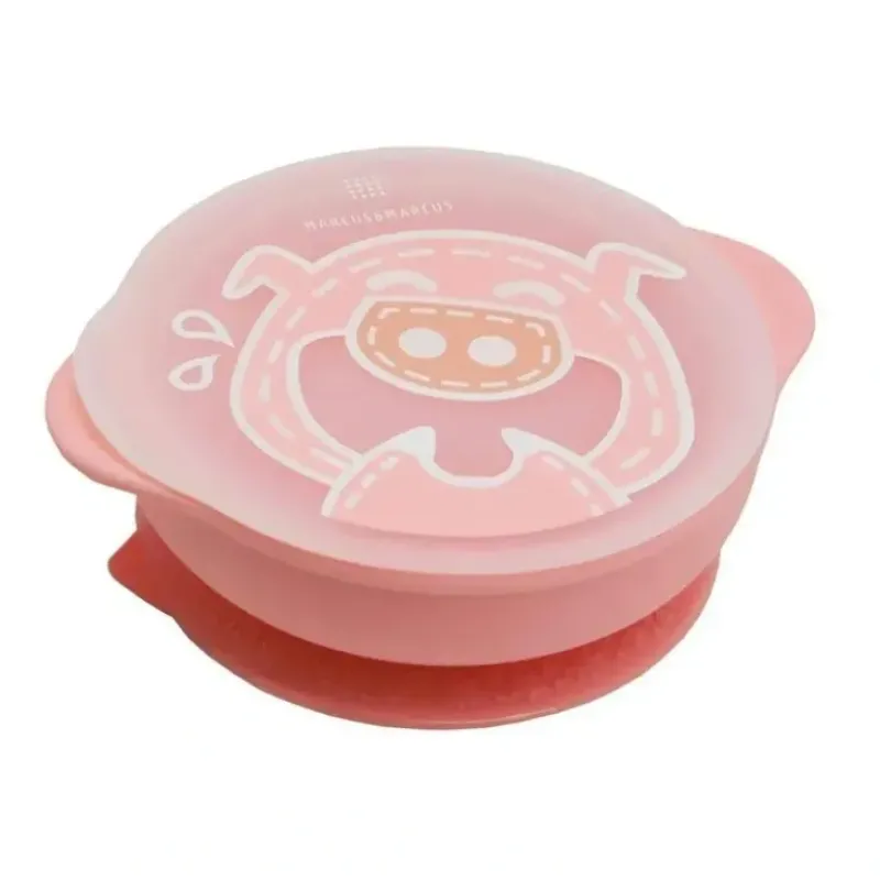 Shop All|Marcus & Marcus Lucas Hippo 450ml Self Feeding Suction Bowl w/ Lid 12-18m Pink - cutbabycare.com | baby boutique & care hub