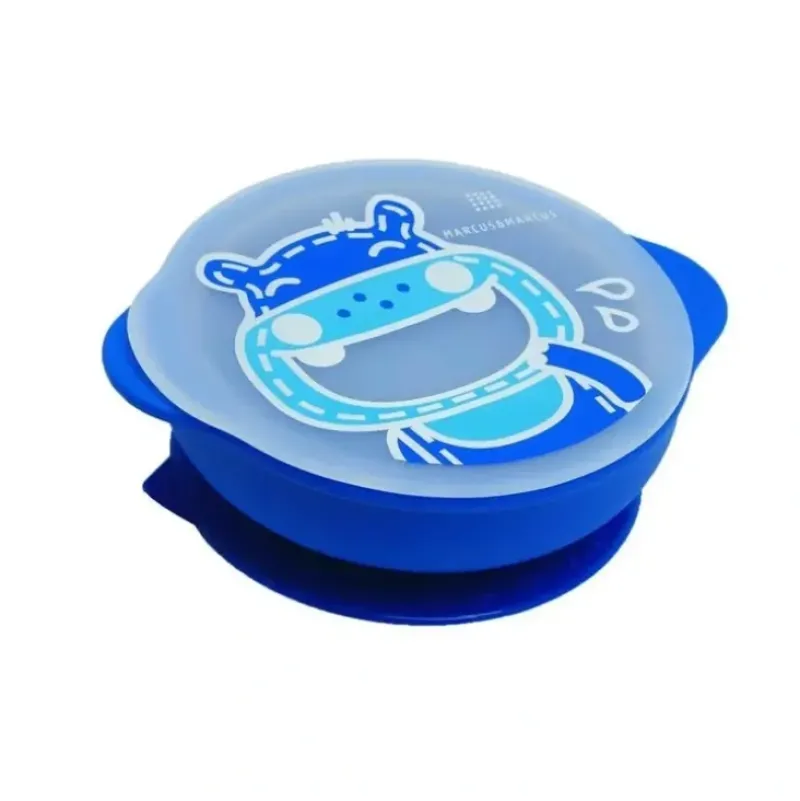 Shop All|Marcus & Marcus Lucas Hippo 450ml Self Feeding Suction Bowl w/ Lid 12-18m Blue - cutbabycare.com | baby boutique & care hub