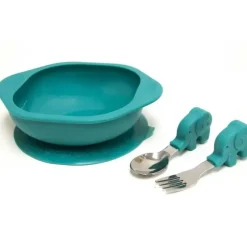 Shop All|Marcus & Marcus Toddler Mealtime Bowl/Fork/Spoon Set Kids 18m+ Green Elephant - cutbabycare.com | baby boutique & care hub