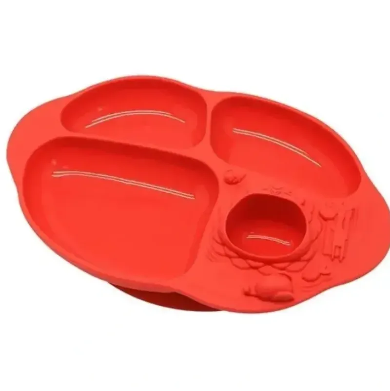Shop All|Marcus & Marcus Yummy Dips Suction Divided Plate - Lion Red - cutbabycare.com | baby boutique & care hub