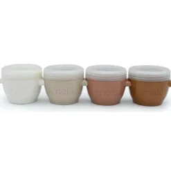 Shop All|Melii - 4Pk Snap & Go Baby Food Storage Containers with lids, Neutrals, 4 Oz - cutbabycare.com | baby boutique & care hub