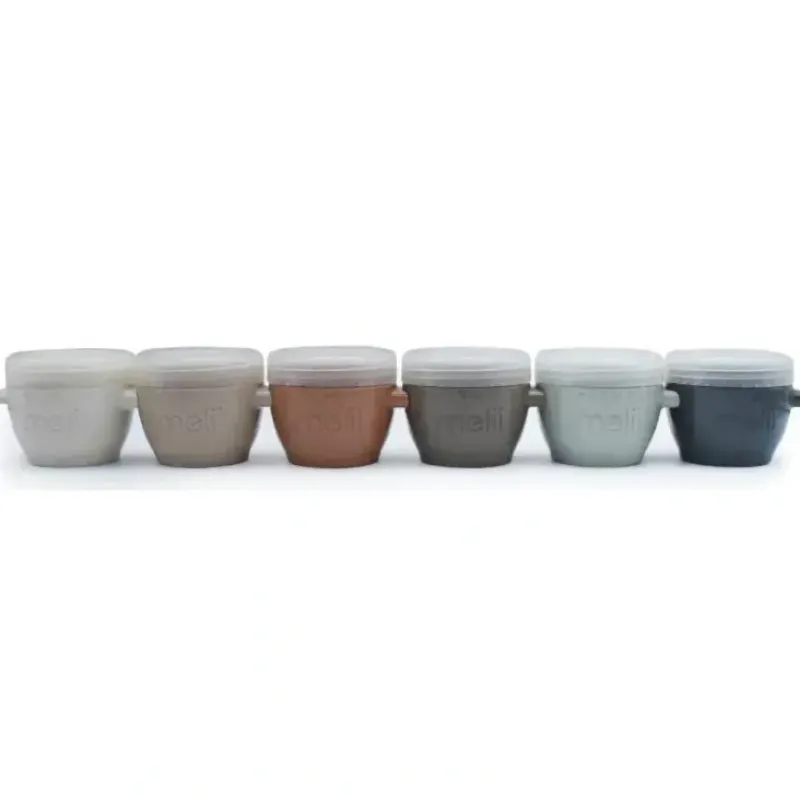 Shop All|Melii - 6Pk Snap & Go Baby Food Storage Containers with lids, Earth Tones, 2 Oz - cutbabycare.com | baby boutique & care hub