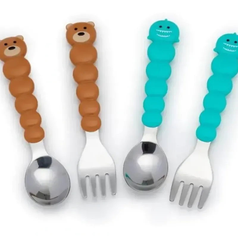 Shop All|Melii - 4Pk Toddler & Kid Feeding Spoon & Fork Set, Shark & Bear - cutbabycare.com | baby boutique & care hub