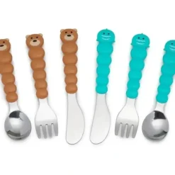 Shop All|Melii - 6Pk Toddler & Kid Feeding Spoon Fork & Knife Set, Bear & Shark - cutbabycare.com | baby boutique & care hub