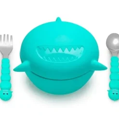 Shop All|Melii - Silicone Shark Bowl With Lid & Utensils - cutbabycare.com | baby boutique & care hub