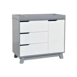 Health Safety|Million Dollar Baby - Babyletto Hudson 3-Drawer Changer Dresser with Removable Changing Tray, Grey/White - cutbabycare.com | baby boutique & care hub