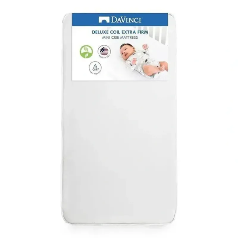 Shop All|Million Dollar Baby - DaVinci Deluxe Coil Waterproof MINI Crib Mattress in White - cutbabycare.com | baby boutique & care hub
