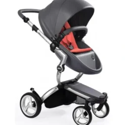 Stroller|Mima - Xari Stroller Aluminum Chassis, Black Seat Box & Coral Red Starter Pack - cutbabycare.com | baby boutique & care hub