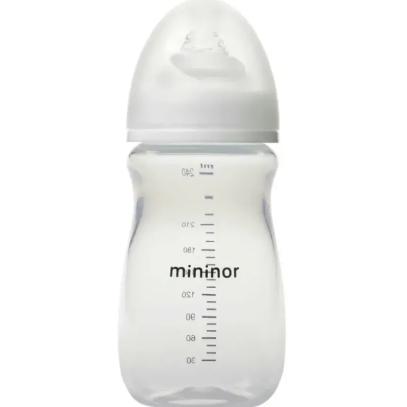 Shop All|Mininor Baby/Infant 240ml PP Feeding Bottle w/ Anti-Colic Silicone Teat Clear - cutbabycare.com | baby boutique & care hub