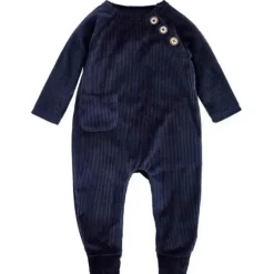 Shop All|Mud Pie - Baby Boy Navy Velour Sleeper - cutbabycare.com | baby boutique & care hub