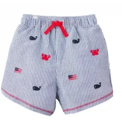 Shop All|Mud Pie - Baby Boy Sail Seersucker Swim Trunks - cutbabycare.com | baby boutique & care hub