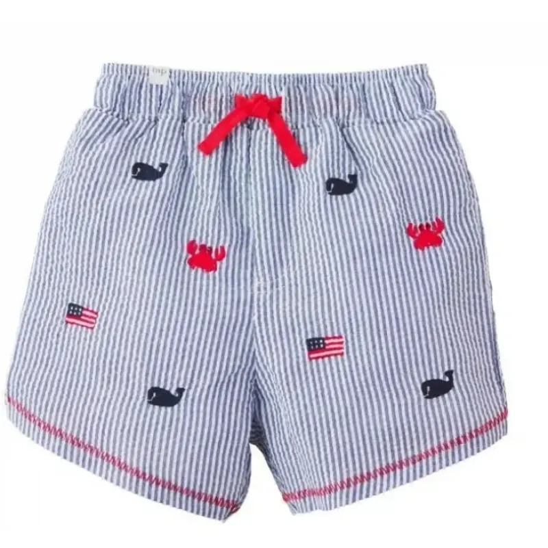 Shop All|Mud Pie - Baby Boy Sail Seersucker Swim Trunks - cutbabycare.com | baby boutique & care hub