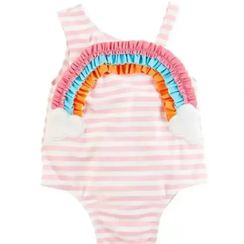 Shop All|Mud Pie - Baby Girl Rainbow Applique Swimsuit - cutbabycare.com | baby boutique & care hub