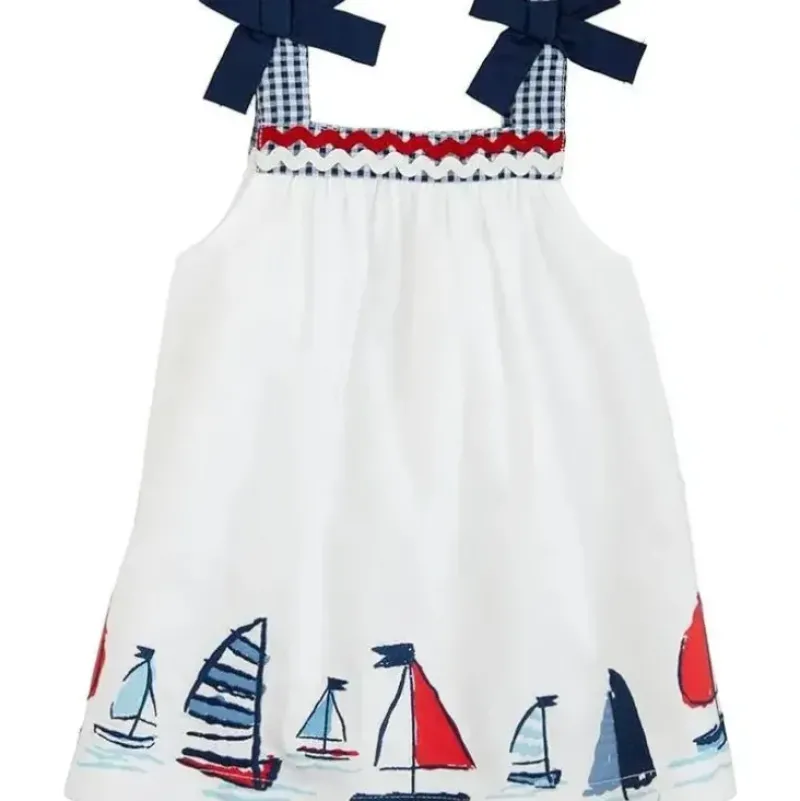 Shop All|Mud Pie - Baby Girl Sailboat Poplin Dress - cutbabycare.com | baby boutique & care hub