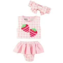 Shop All|Mud Pie - Baby Girl Strawberry Swimsuit & Headband Set - cutbabycare.com | baby boutique & care hub