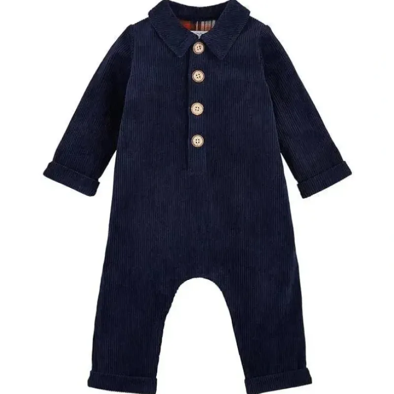 Shop All|Mud Pie - Baby Navy Corduroy One-Piece - cutbabycare.com | baby boutique & care hub