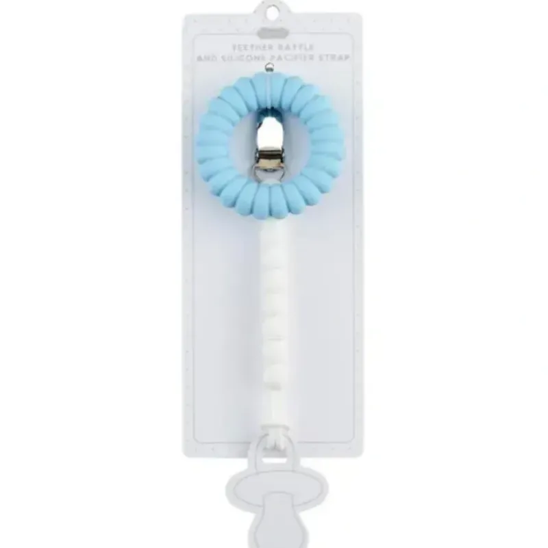 Shop All|Mud Pie - Blue Pacy Strap & Teether Set - cutbabycare.com | baby boutique & care hub